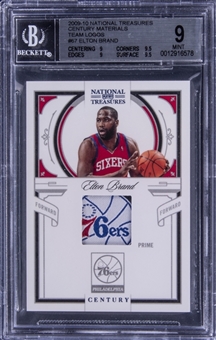 2009-10 Panini National Treasures Century Materials Team Logos Tag #67 Elton Brand Jersey Patch Card  (#1/1) - BGS MINT 9